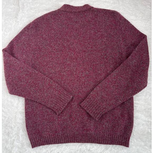 Vintage Jantzen Made USA Burgundy Wool Blend Button Up grandpa Cardigan large - Picture 4 of 16